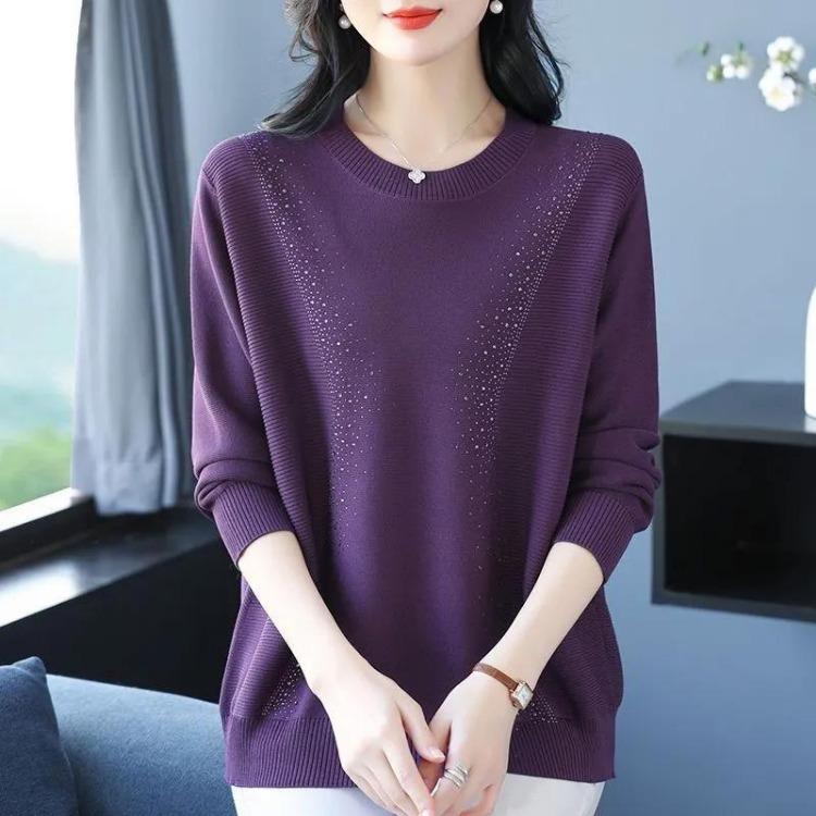 Pull Tricoté Chaud Oversize pour Femmes Manches Longues Pulls Hauts Hiver Automne Épais Pull