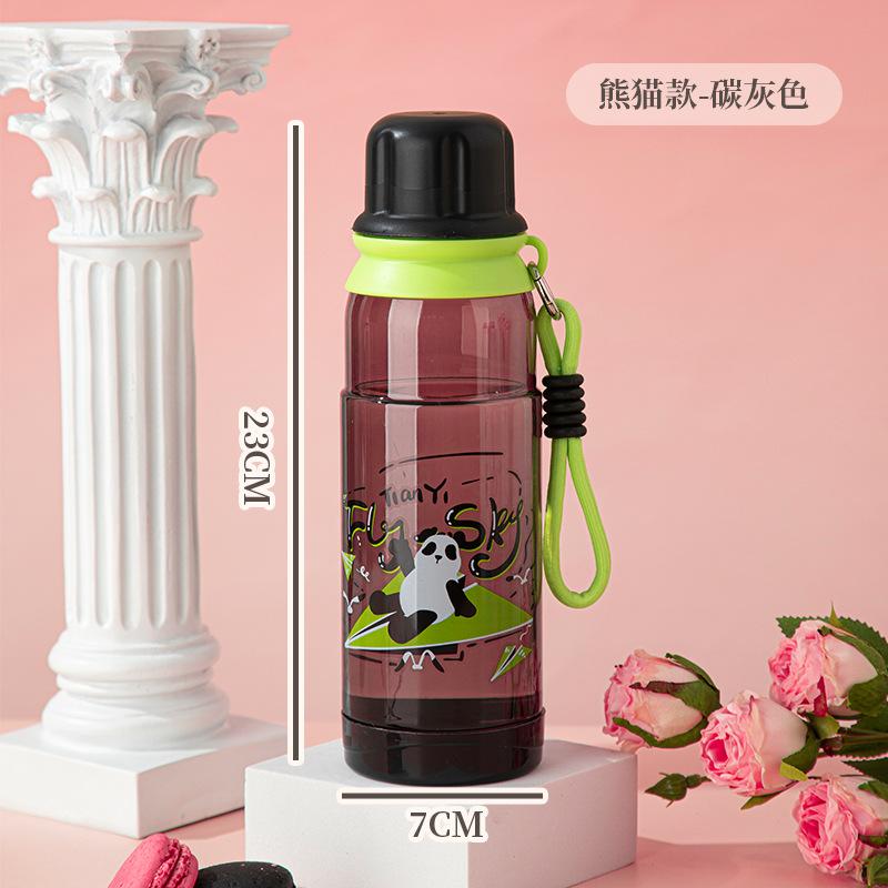 Water bottle new summer cartoon children's plastic cup outdoor men and women high temperature resistant portable high value sports kettle