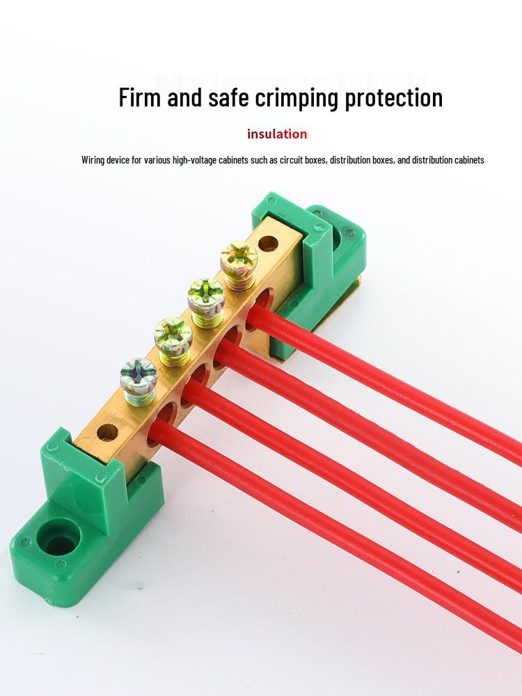 Neutral Copper Busbar 8*12 with 4/6/8/10 Holes for High Current Server Room Grounding Terminal