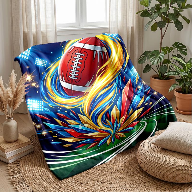 Football Crown Glory Theme blanket Lightweight Warm Flannel Blanket Decorative Throw Blanket for Home Decoration