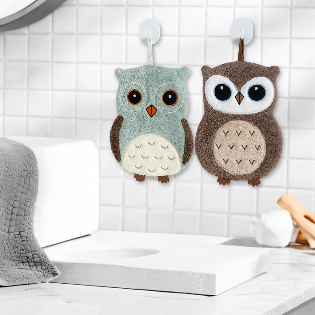 Cute Hand Towel 22x18cm Cartoon Fabric Hangable Wall Mount Bathroom Kitchen Towel for Home Decor Hotel Couple Housewarming Gift