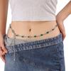 Gold Rhinestone Belly Belts Metal Y2K Waistband Colorful Crystal Waist Chain  Decorative Jeans