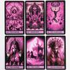 Pink Gothic 10.3*6cm Themed 78 Pcs Tarot Cards