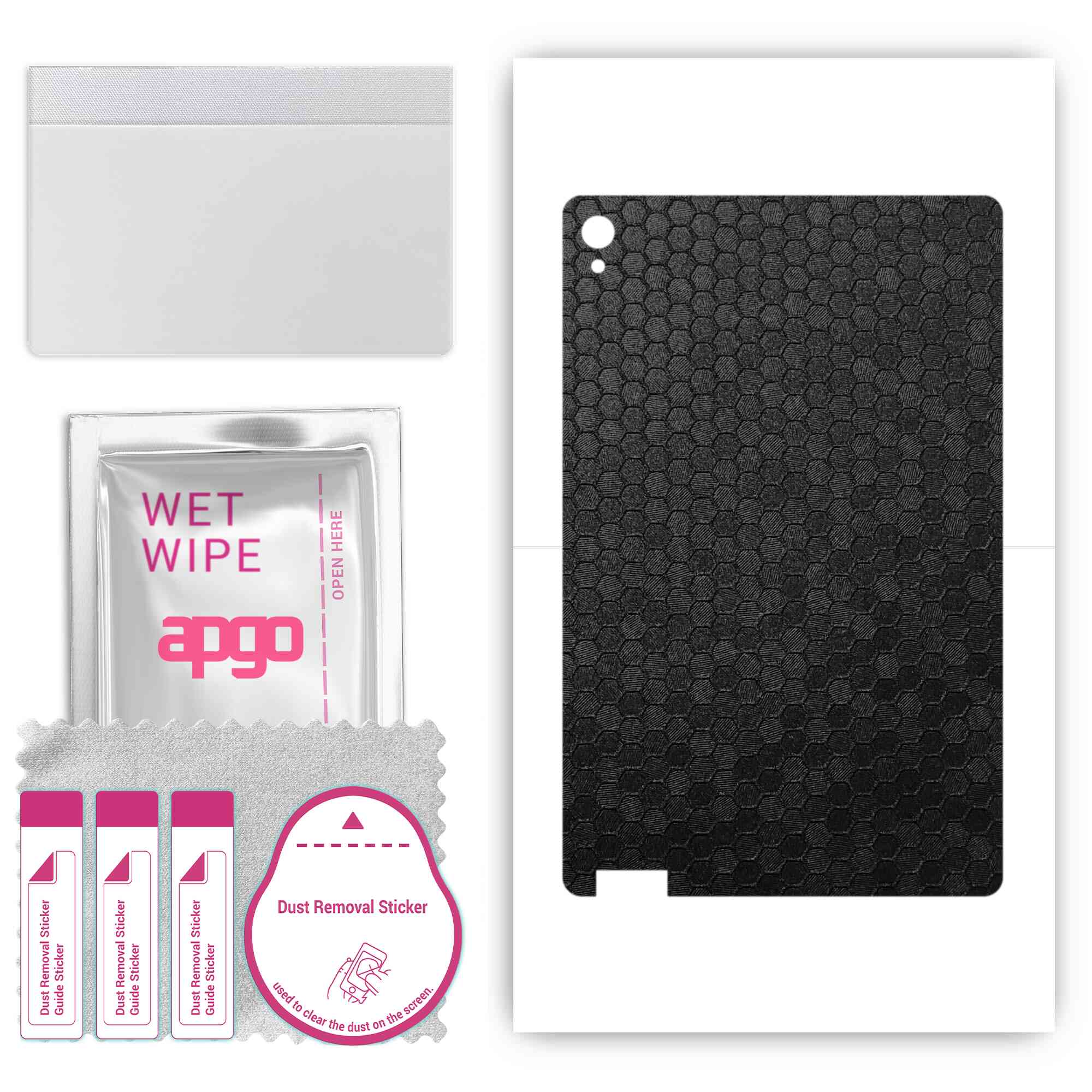 

apgo skin sticker film foil vinyl for the BACK compatible with Lenovo Tab P11, scratch-resistant, easy to install - Black Honeycomb