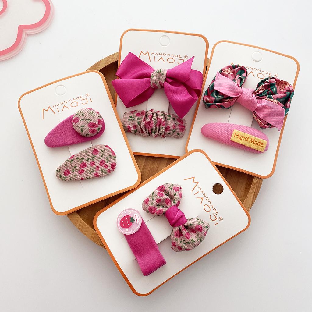 Rose Red Kawaii Bowknot Hairpins Children Baby Girls Kids Hair Clips Bow Pin Barrettes Accessories Hairgrips Headdress Headwear