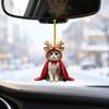 Kleine Süße Dekorationen für Fenster Katze Weihnachtsdekoration, 2D Flaches Cartoon Acryl Kätzchen mit Umhang und Leichter Dekorationshut Hängende Dekoration