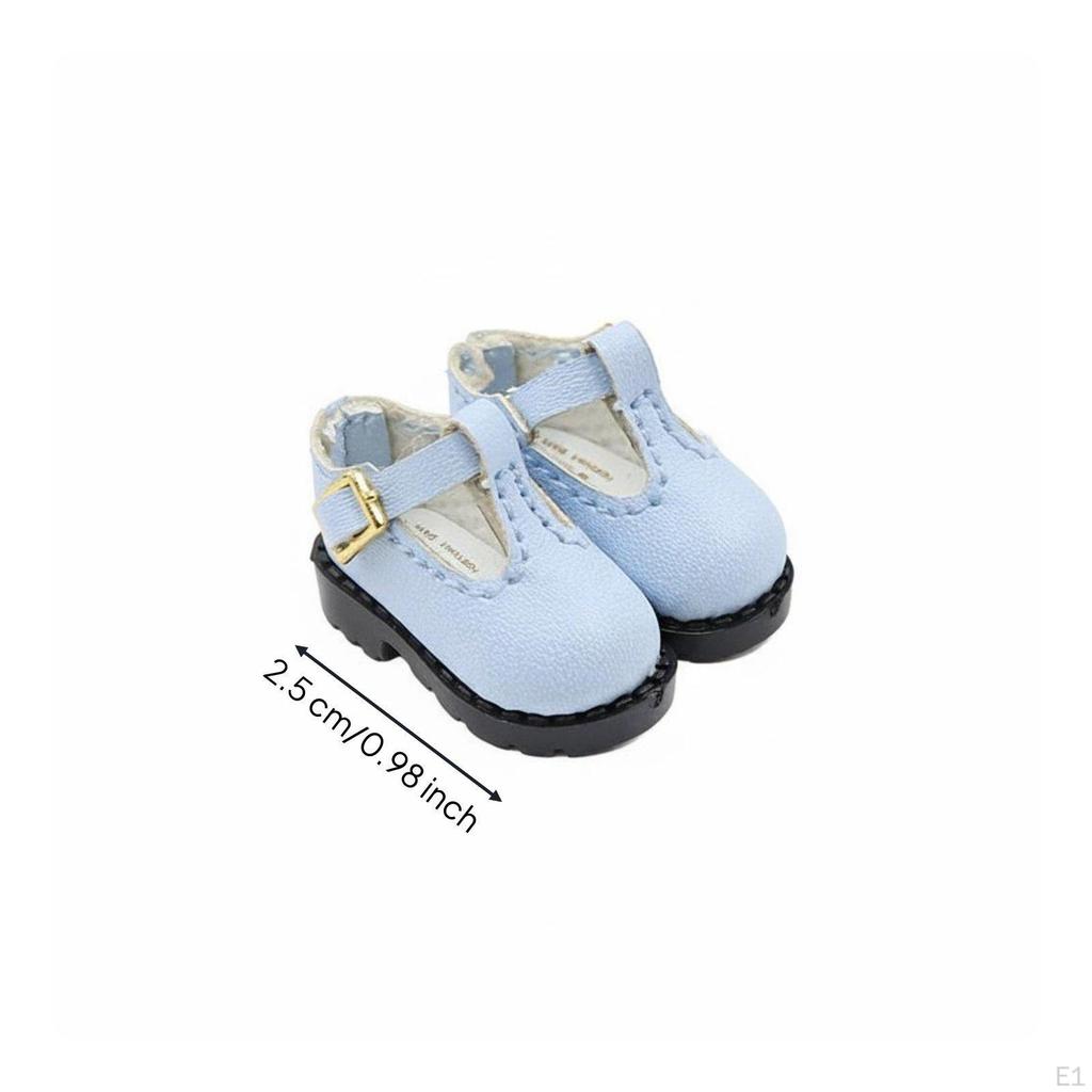Buckle Strap Doll Shoes Solid Color TStrap Classic Design for Hobbyists, Craft