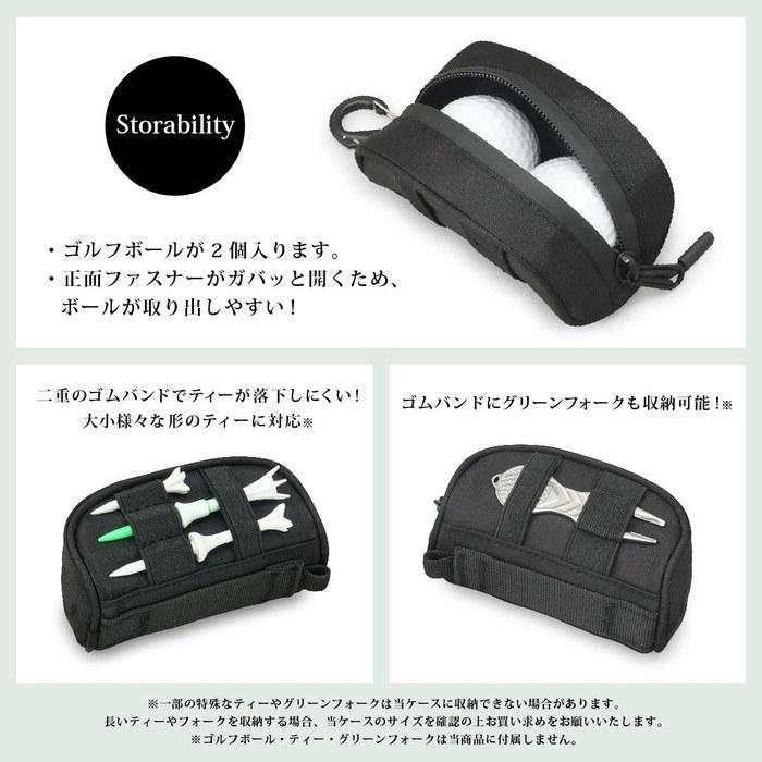 NEXARY Golf Ball Case, Golf Pouch (Black) 56mm x 58mm x 100mm