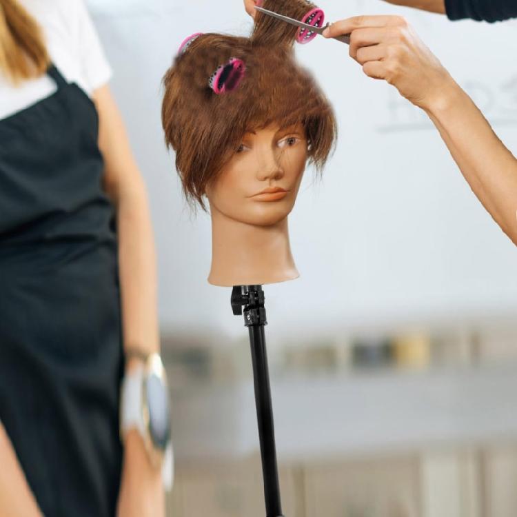 Salon Adjustable Height Wig Holder Stand With NonSlip Tripod Base For Precise Haircutting Practice Foldable Rustproof