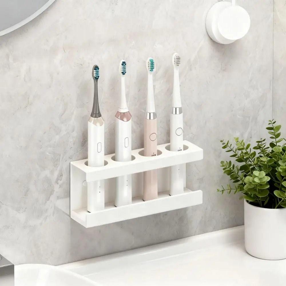 Wall Mounted Electric Toothbrush Stand Space Saving Storage Rack for Bathroom