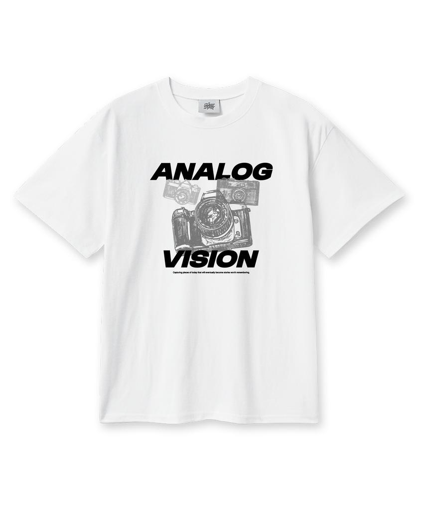 Leijimeli Analog Vision 20-Count Cotton Oversized Short Sleeve T-Shirt White