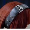 Punk Rivet Headband Dark Subculture Double-breasted Hair Accessories Goth Headdress Spice Girl Headband Accessories for Women