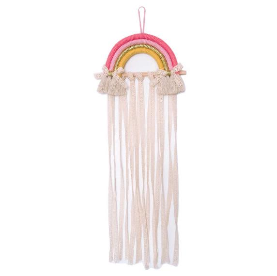 Rainbow Lace Hairpin & Headband Organizer for Kids' Room Decor