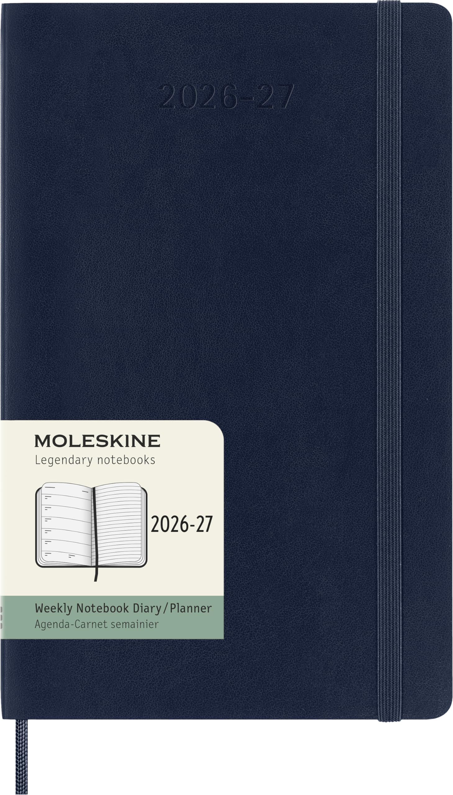 Moleskine 2026 Weekly July 18 Large Size x Sapphire DSB2018WN3Y27 Diary, Start, Months, (13cm 21cm), Softcover, Blue,