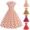 Damen Mode Gepunktetes Kurzarmkleid