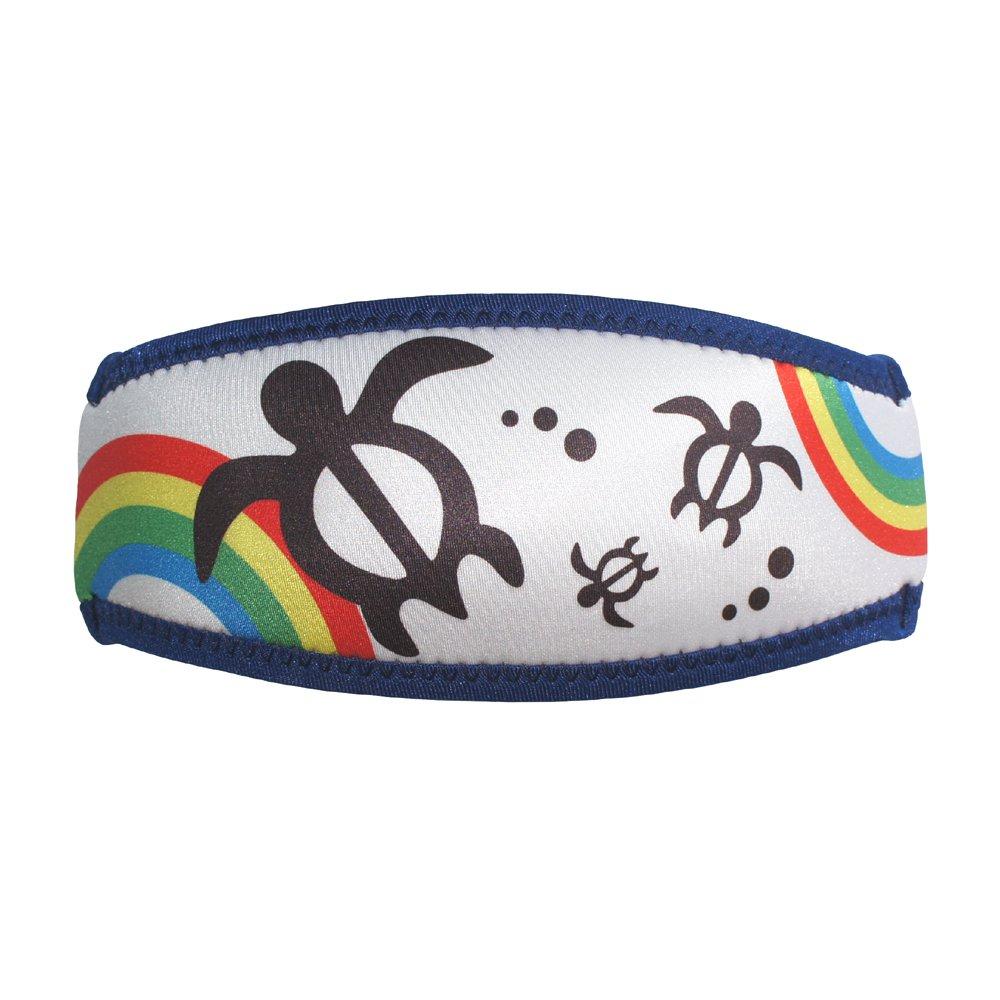 

SeaCanary Snorkeling Diving Mask Strap Cover Rainbow Honu White