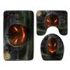 Halloween Shower Curtain Floor Mat Combination Four-Piece Set Bathroom Toilet Carpet Shower Room Foot Mat