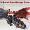 3D Printed 3D Printed Dragon Figurine Winged Design Multi-Jointed Movable Winged Carriage Dragon Art Deco Dragon Sculpture