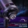 USB Condenser Microphone for PC Computer Gaming Mic for PS4/PS5/Mac Fast Mute RGB Lights Shock Mount Gain Knob Sound Monitor