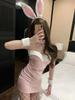 Cute Bunny Girl Cosplay Rabbit Costumes Women New Year Open Bra Crotch Sexy Lingerie Erotic Bandage Bodysuit Plus Uniform