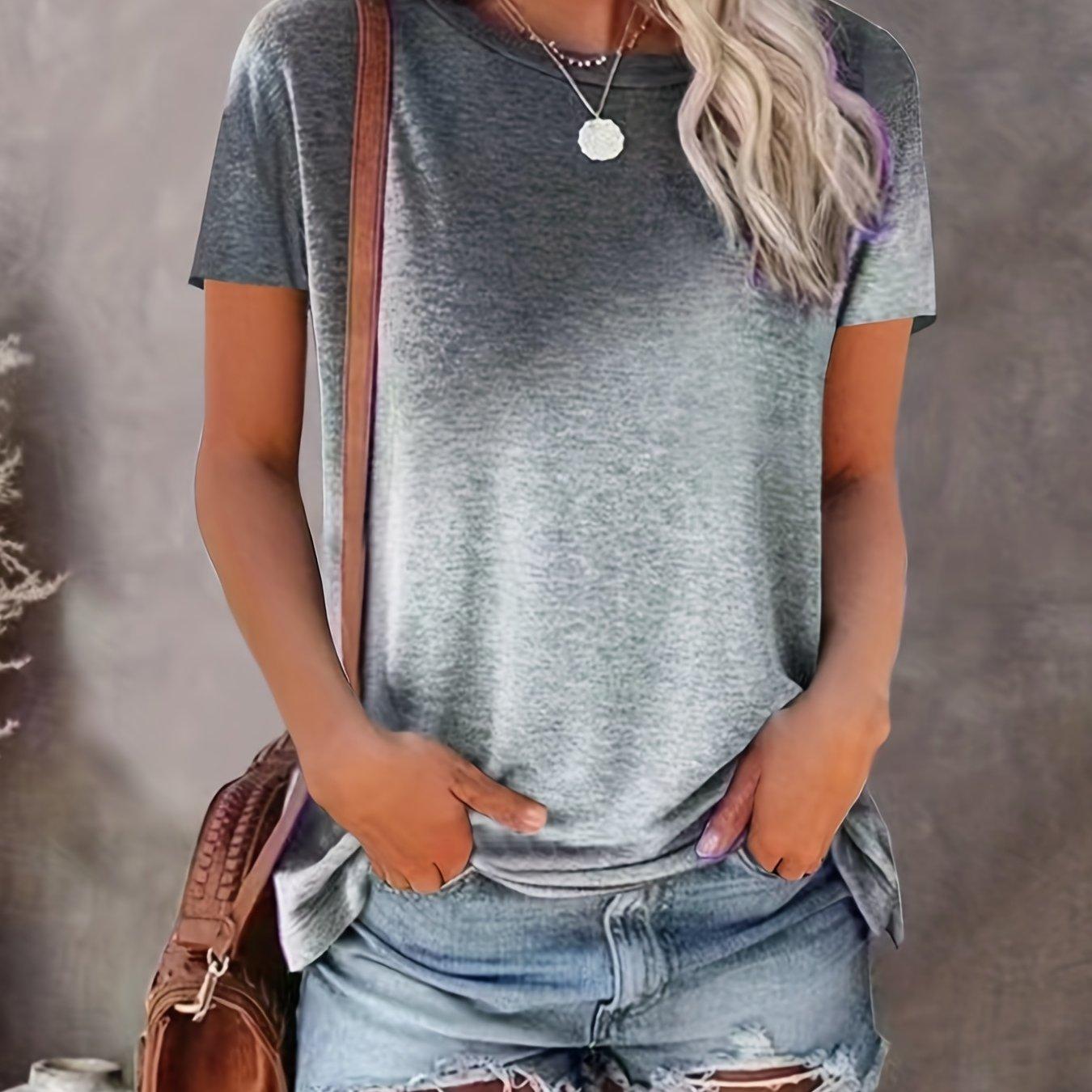 

Футболка с круглым вырезом с цветными блоками, повседневная футболка с коротким рукавом на весну и лето, женская одежда XL