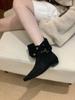 Coarse Heel Suede Medium Boots Women's 2025 Autumn and Winter Retro Spice Girl Style Western Cowboy Boots with Skirt Skinny Boots Short Boots