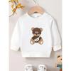 European Size Cartoon Bear Print, 0-3 Years ' Durable Wrinkle-Resistant Comfortable Spring/Fall Versatile Crew Neck Sweatshirt