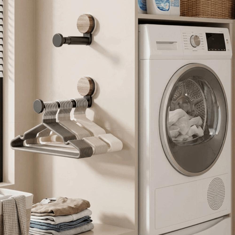 Suction Cup Hanger Storage Rack Adjustable Length Retractable Telescopic Clothes Rack No-drill Retro