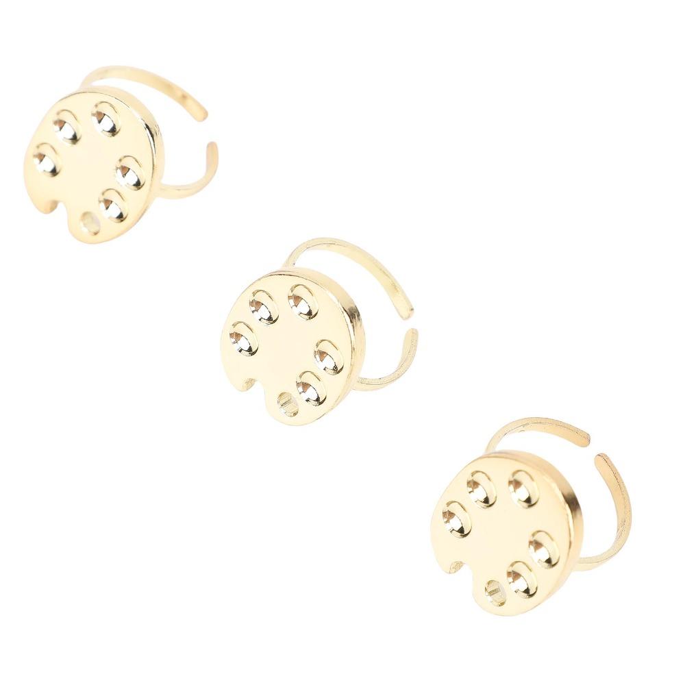 3Pcs 2.6*1.95*2.6CM Nail Art Palette Aluminum Nail Art Display Ring for DIY Practice