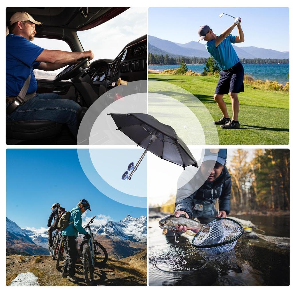 Mini Phone Umbrella with Suction Cup Stand | Multifunctional Adjustable Phone Umbrella, Phone Umbrella,