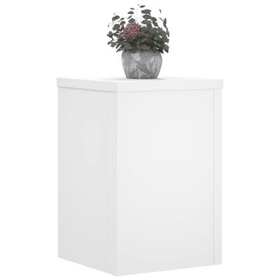 Plant Stand Set of 2 White 25 X 25 X 35 Cm Engineered Wood