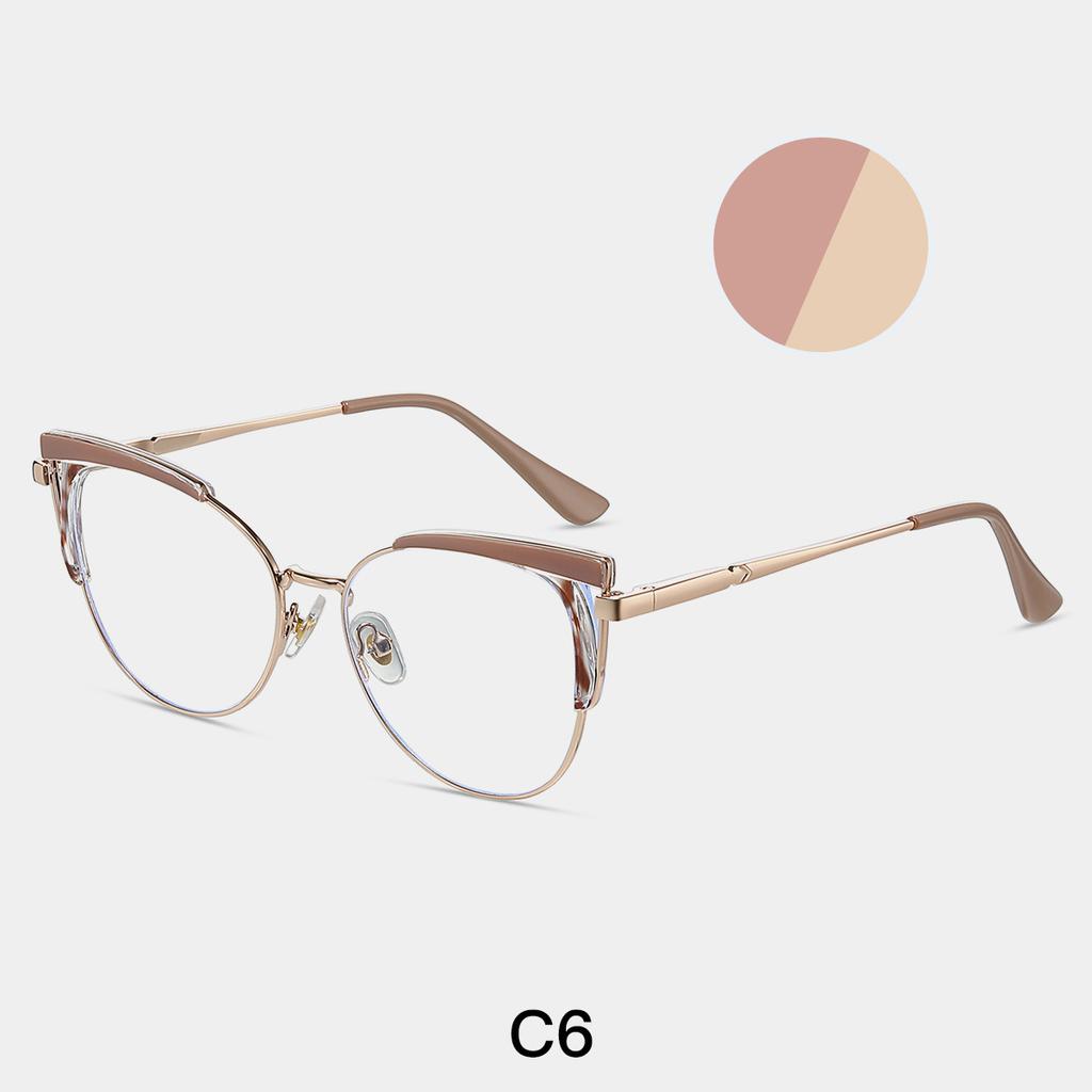 TR90 Classic Transparent Computer Glasses Frame Women Fashion Metal Spring Hinge Eyewear Anti Blue Light Cat Eye Reading Glasses