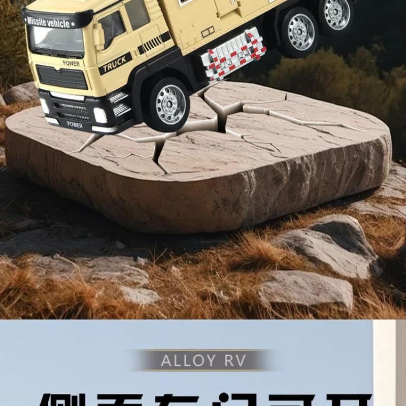 1/24 Maßstab Geländewagen Modell Miniatur Wohnmobil Spielzeug Metall Druckguss Türen Geöffnet Rückziehbar Campingwagen Modelle für Jungen