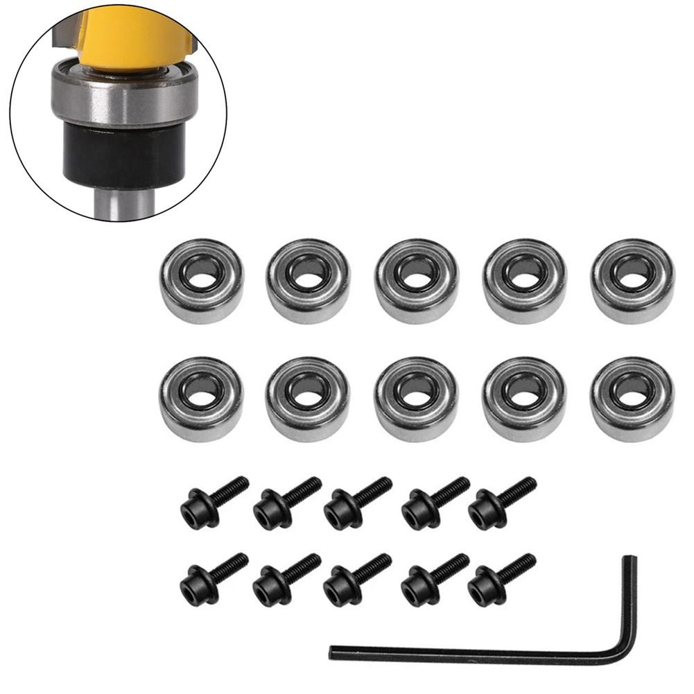 Router Bit Bearing 11pcs/Set 12.7mm Router Bit Attachment Ball Bearings Guide