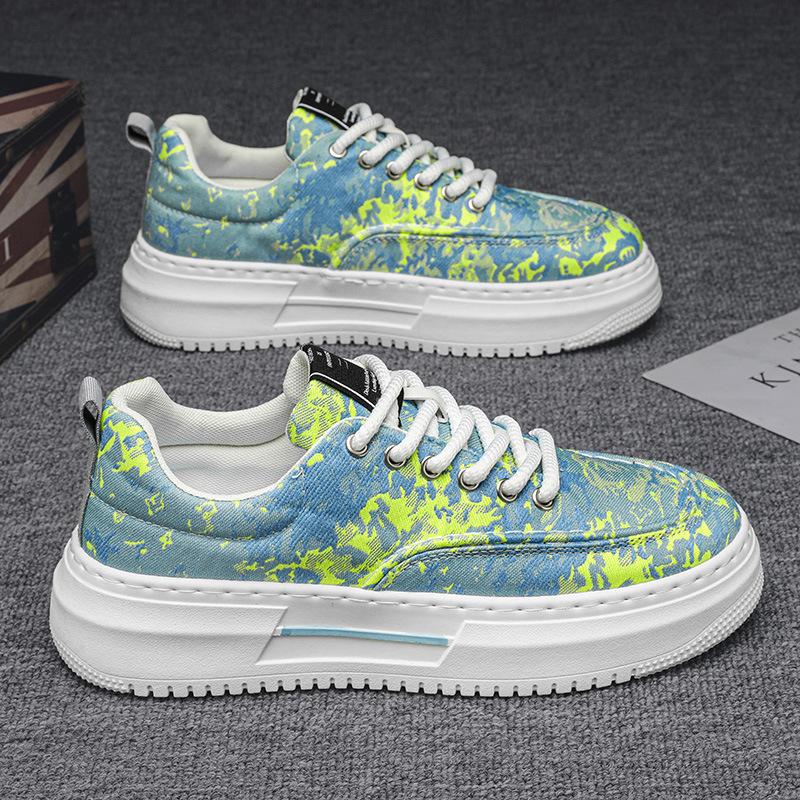 Sneaker Casual Men Designer Board Shoes Fashion Casual Microfiber Leather Canvas Breathable Height Increased Flat Platform Shoes