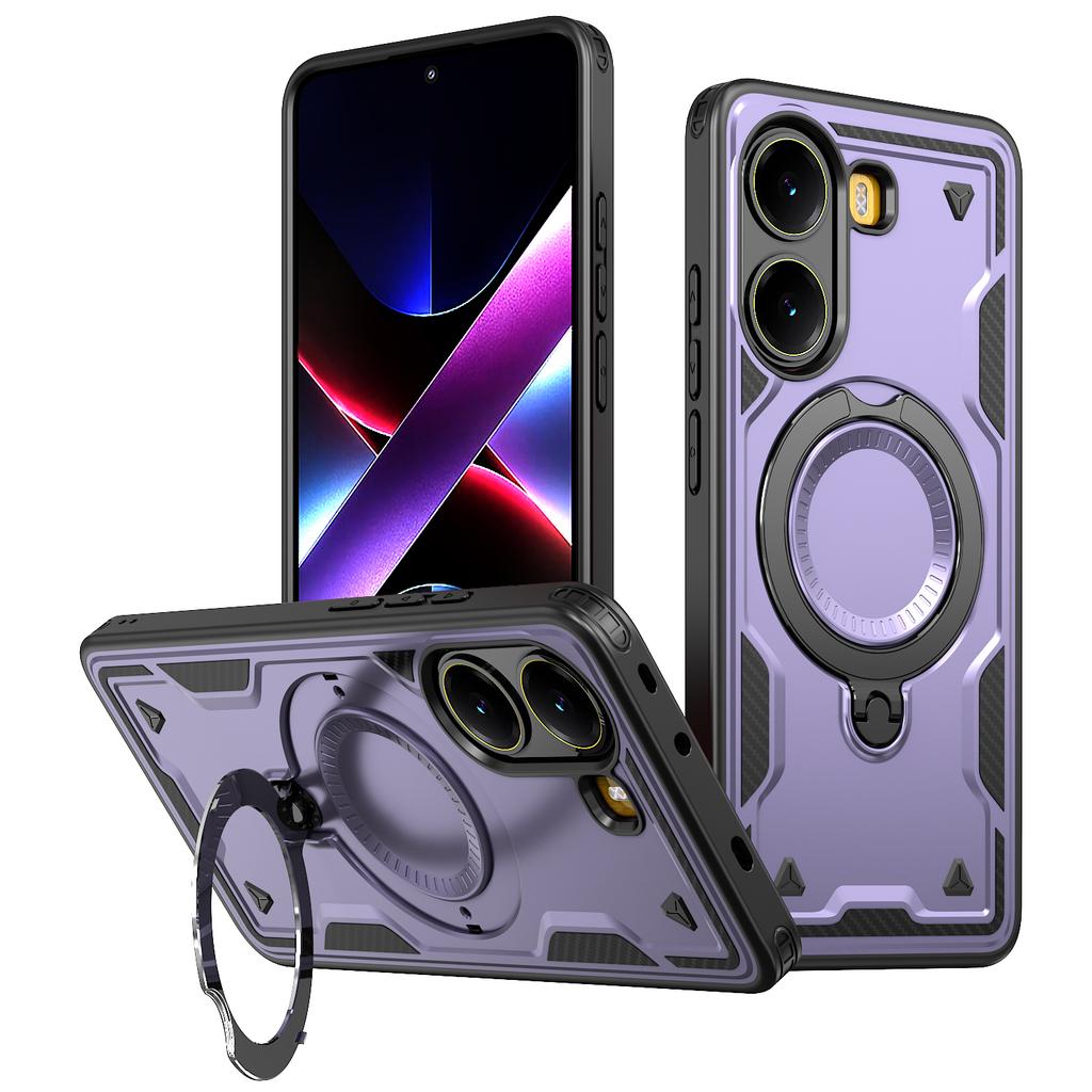 For Xiaomi Poco X7 Pro 5G/Redmi Turbo 4 5G Case Compatible with MagSafe Military Protection PC+TPU Kickstand Phone Cover