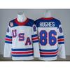 Mens Ice Hockey Jersey Custom Embroidered USA Team 7 19 21 86 Blue White Sportswear Sleeveless Performance Top