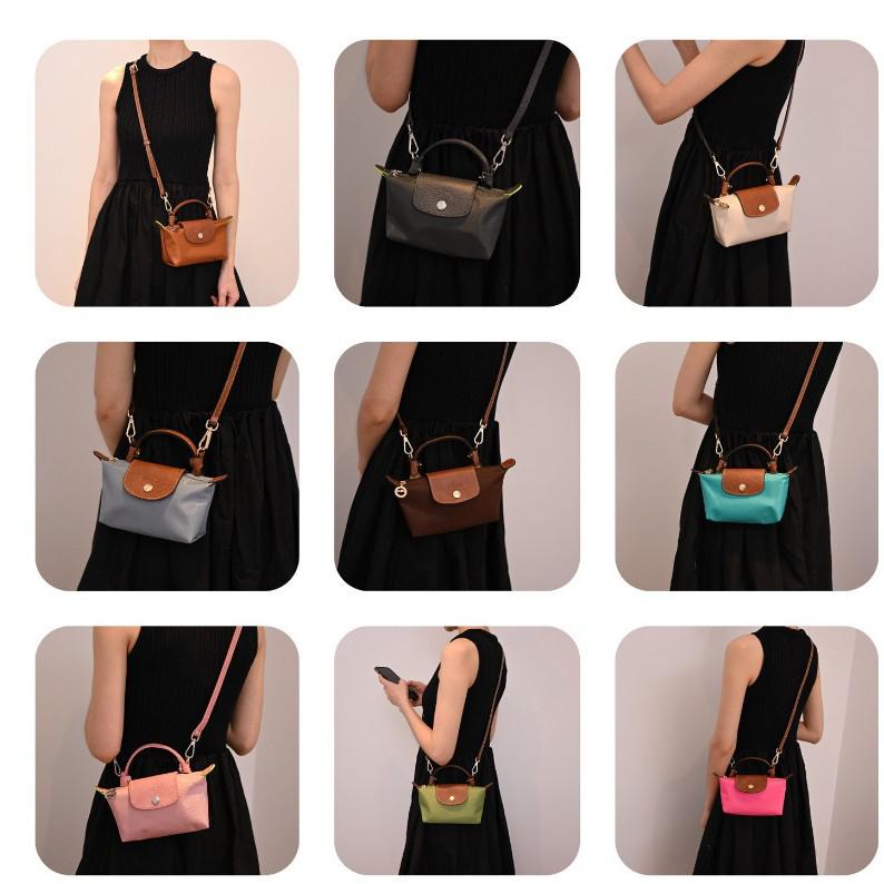 Longxiang Genuine Leather Mini Dumpling Crossbody Bag with Adjustable Shoulder Strap and Non-Slip Buckle