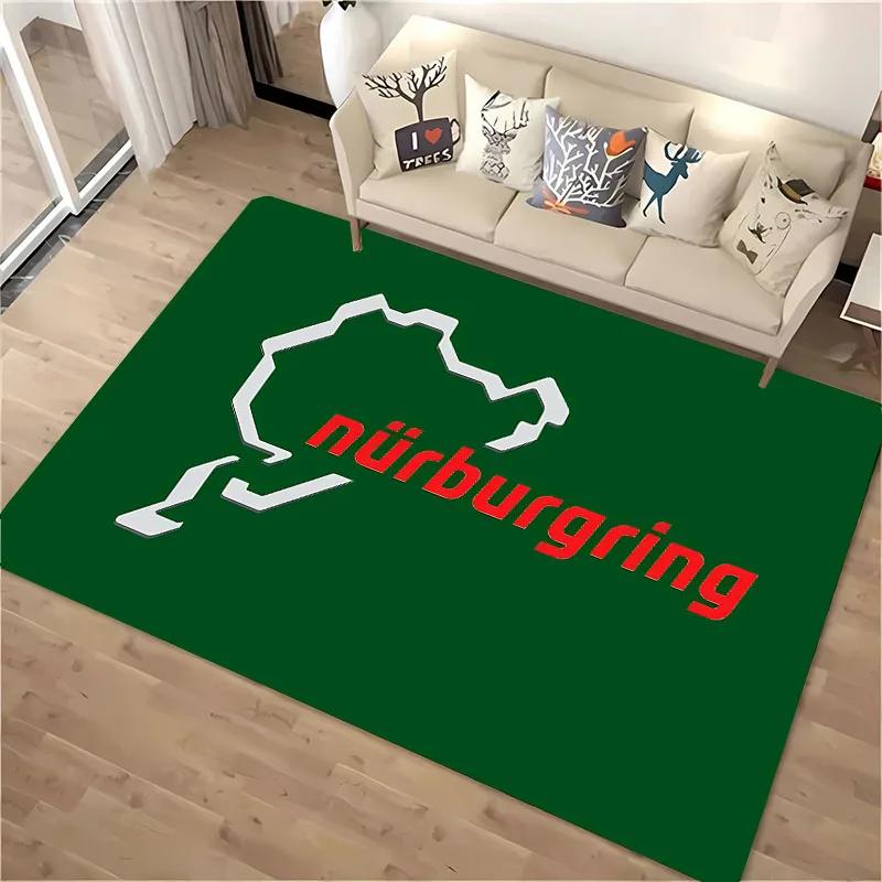 3D HD Nurburgring F1 International Track Rug,Carpet for Living Room Bedroom Sofa Doormat Decor,Kid Game Non-slip Floor Mat Gift