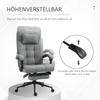 Office Chair with Footrest Ergonomic Office Chair with Armrests Lumber Support and Headrest Light Grey