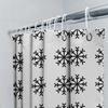Modern Snowflake Pattern Shower Curtain Set Black White Bathroom Decor Ideas For Kids Bathrooms, Washable Waterproof Fabric With
