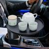 Cup Holder Tray Portable Expandable Adjustable Car Cup Holder Expander With Tray For Travel Long Driving Commuting Vehicle Truck