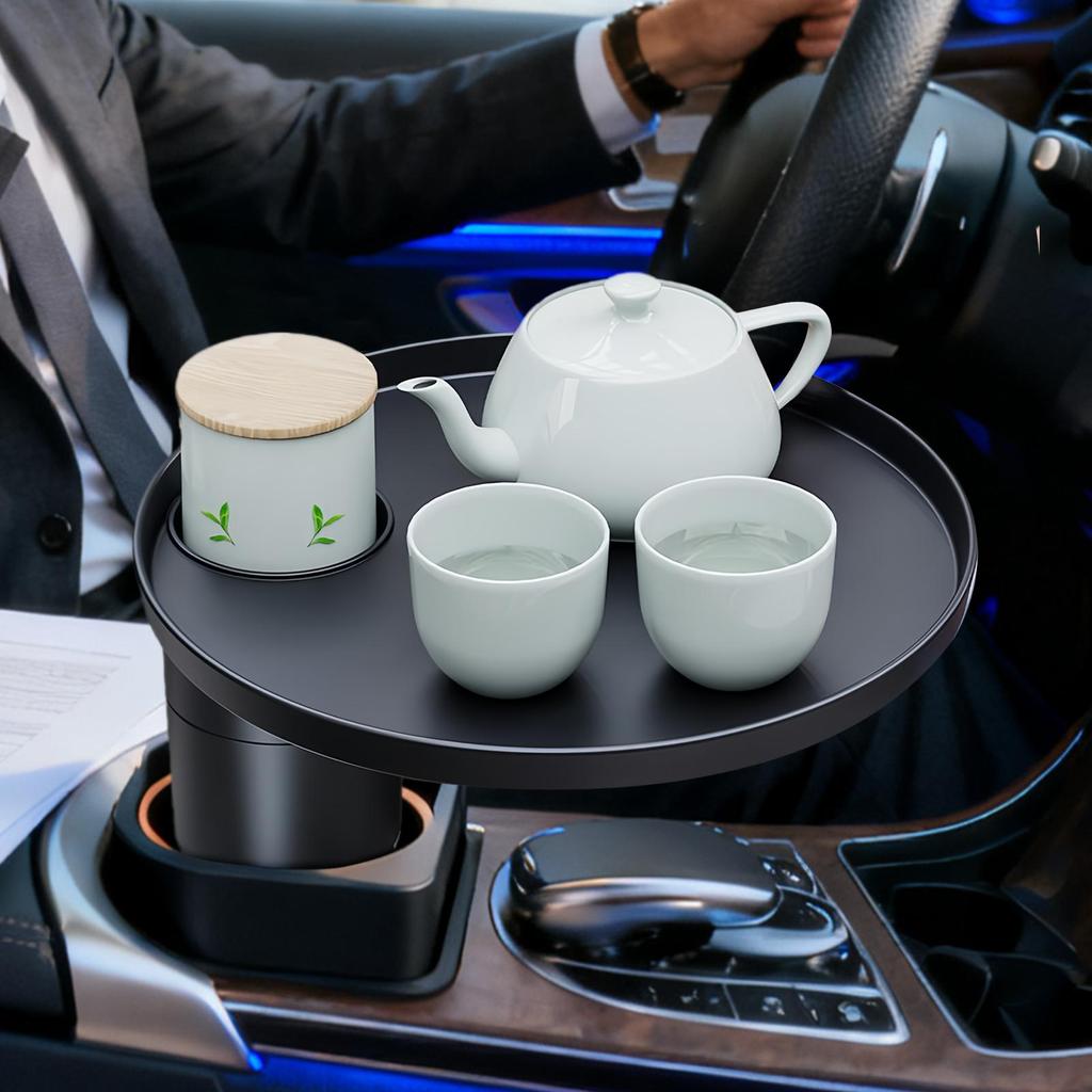 Cup Holder Tray Portable Expandable Adjustable Car Cup Holder Expander With Tray For Travel Long Driving Commuting Vehicle Truck