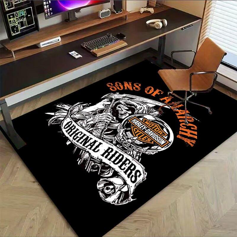 1pc Sons of Anarchy themed Office Carpet Chair Mats - durable polyester rug for home theater, office, dorm room decor - tA47