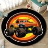 1PC Cartoon Monster Truck Print Round Carpet for Living Room Rugs Flannel Anti-Slip Rug for Bedroom Sofa Table Home Area Rug