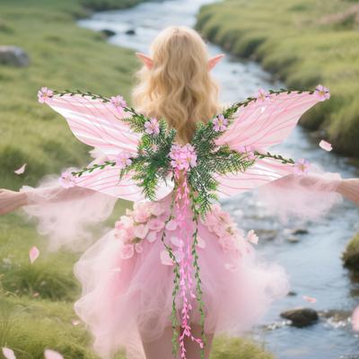 Dragonfly Wings for Women Halloween Fairy Wings Costume with Flowers