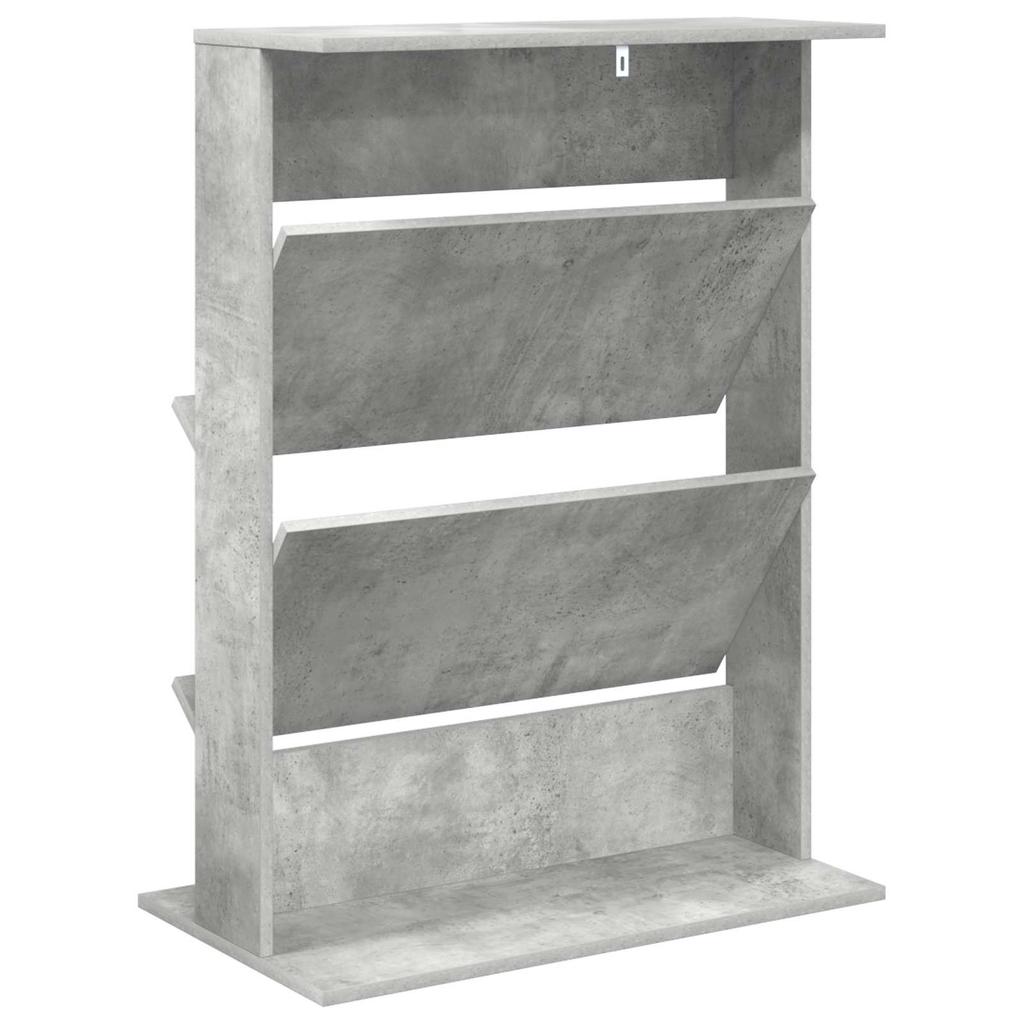 Magazine Shelf with Shelf Concrete Grey 70 x 41 x 96 cm Engineered Wood
