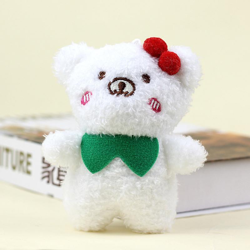 

Bear Teddy 12cm Plush Toy Backpack Pendant Keychain Doll Gift Soft Material белый