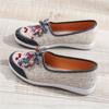 Embroidered Cloth Shoes Women's Flat Shoes Hollow and Breathable Sliding In Type Simple Casual Retro Ethnic Style Spring and Summer