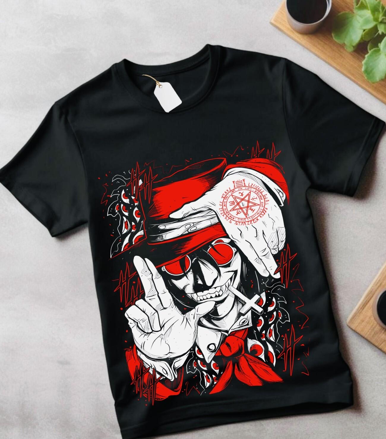 Ultimate Vampire new Unisex T-Shirt Mens Womens Tees Top,Anime Hellsing Shirt,graphic tee anime shirt 4XL